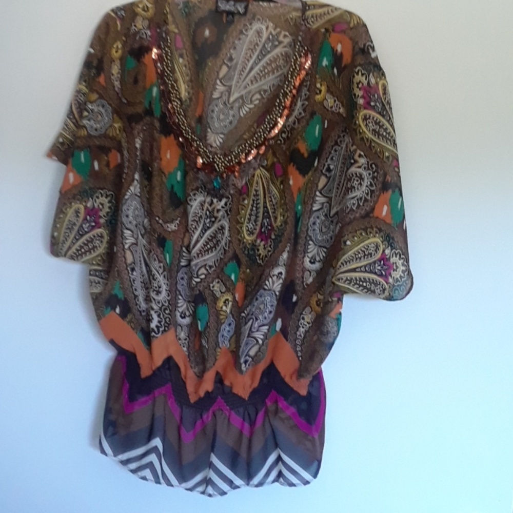 Tattoo Me multicolored beaded blouse